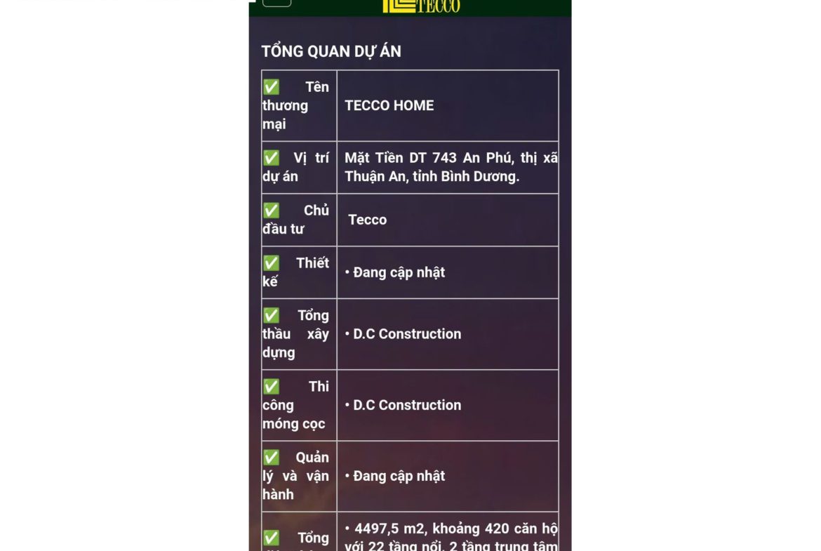 Căn hộ Tecco Home An Phú giá chỉ 1,26 tỷ, sổ hồng riêng. 1 căn duy nhất