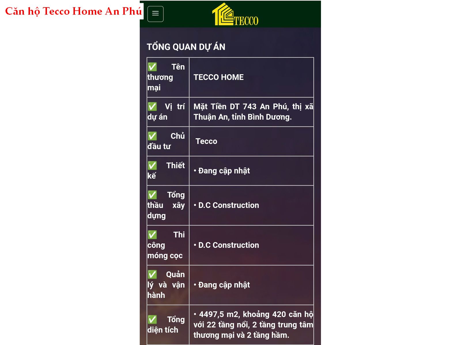 Căn hộ Tecco Home An Phú giá chỉ 1,26 tỷ, sổ hồng riêng. 1 căn duy nhất