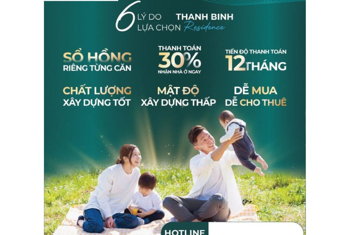 CĂN HỘ THANH BÌNH RESIDENCE – 3 PHÒNG NGỦ THUẬN AN GIÁ RẺ NHẤT