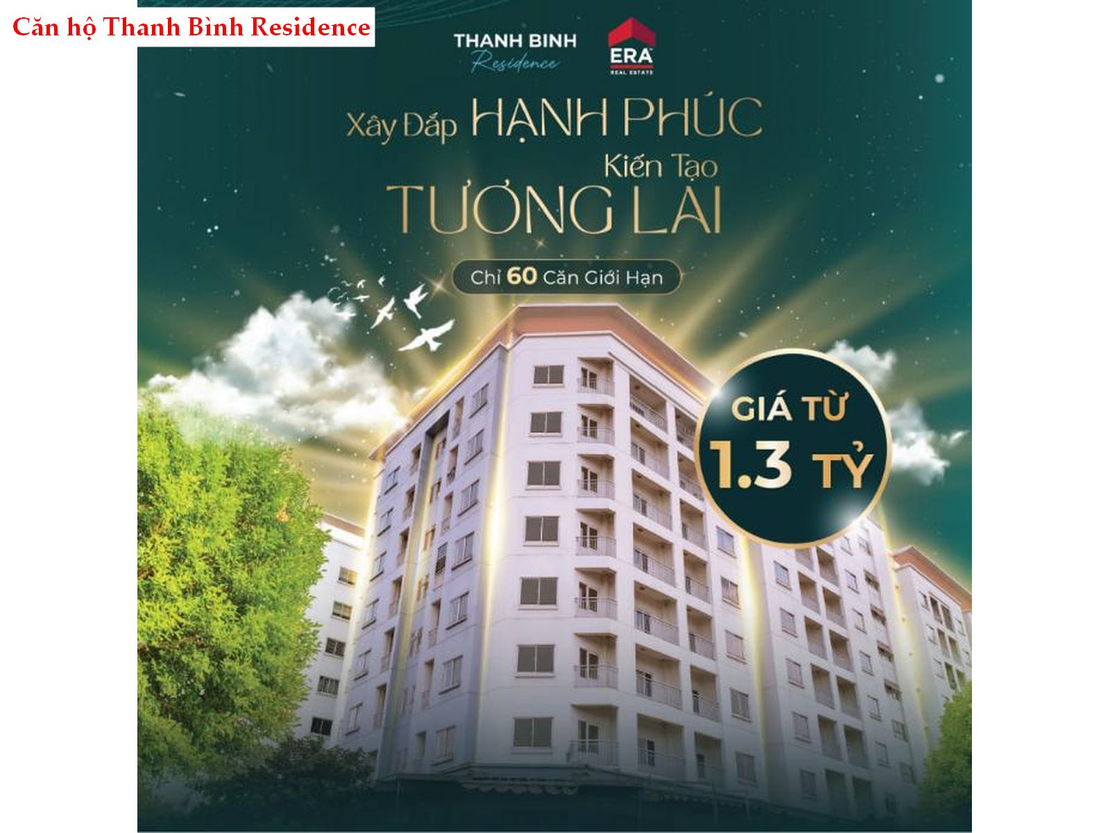 Sở hữu căn hộ Thanh Bình Residence chỉ từ 1,61 tỷ – Ở ngay hoặc trả chậm 0% lãi suất!