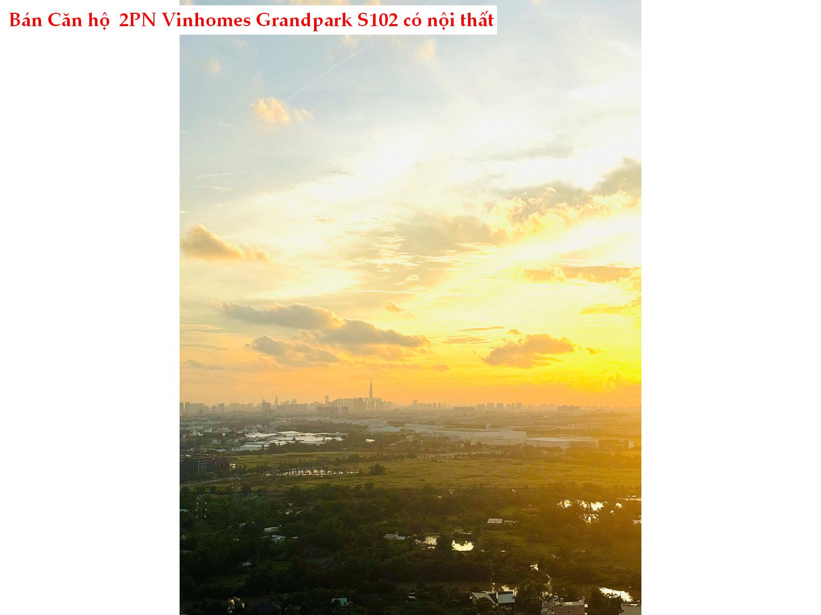 Căn hộ 2pn S102 Vinhome Grandpark chỉ 2,9 tỷ tặng nội thất