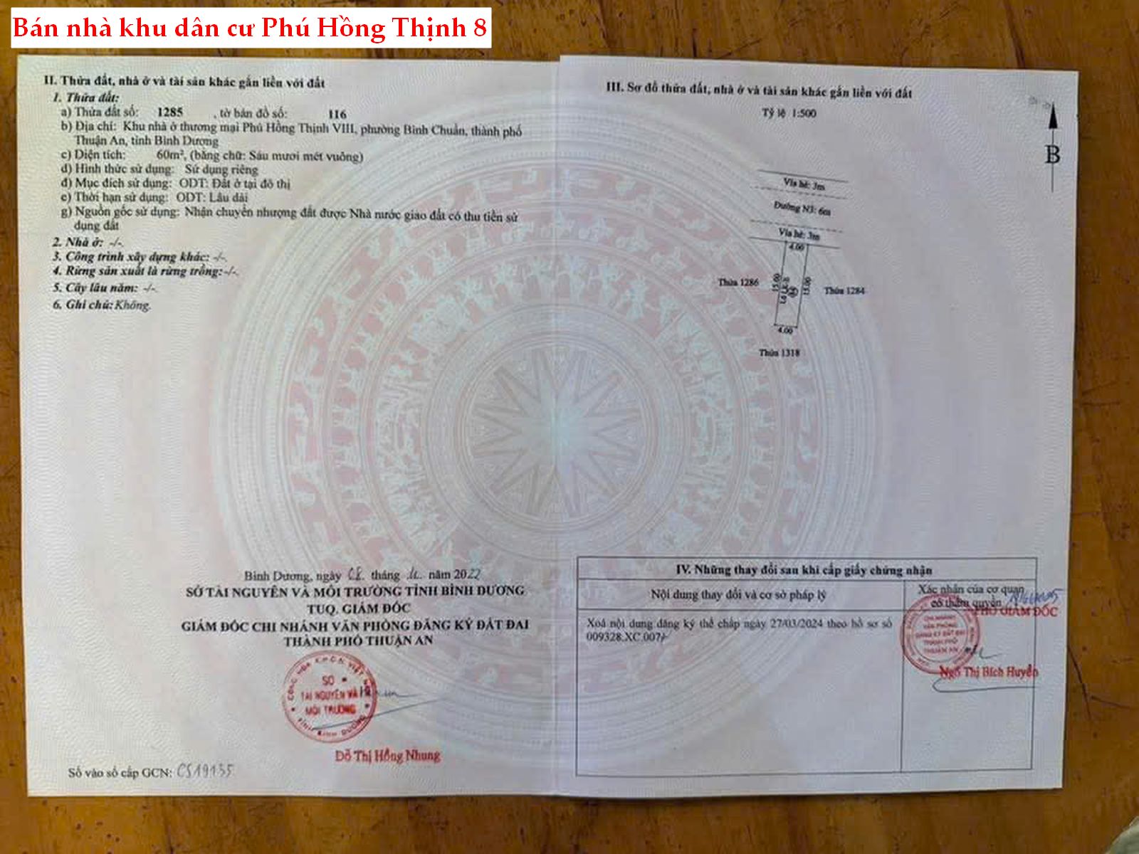 Bán nhà khu dân cư Phú Hồng Thịnh 8 giá tốt