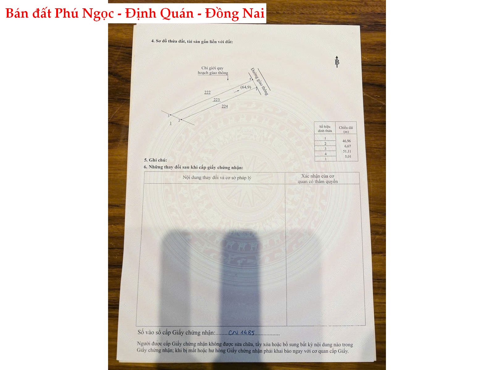Bán đất Phú Ngọc – Định Quán – Đồng Nai sỉ lẻ 5 lô thổ cư giá chỉ từ 645tr / lô