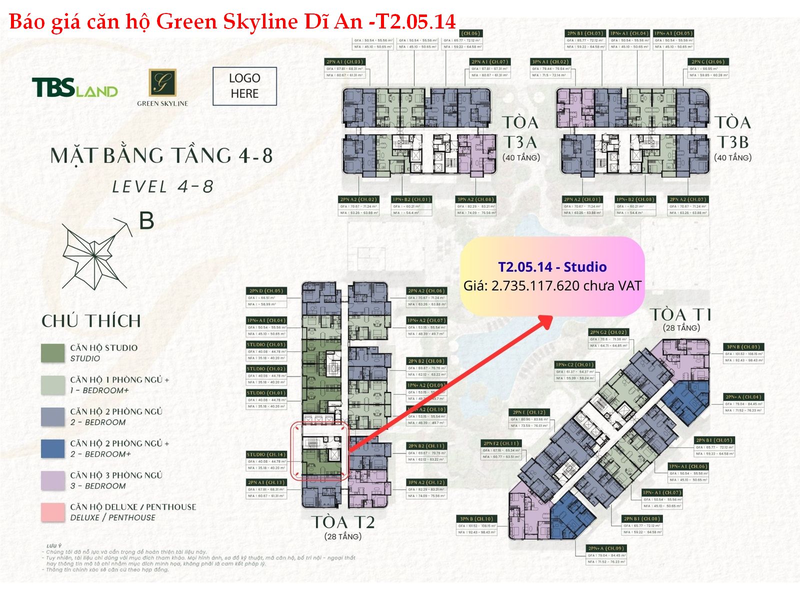 T2.05.14 Bảng báo giá căn hộ Green Skyline – Căn Studio T2.05.14