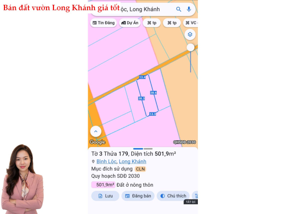 Bán Đất Vườn Bình Lộc Long Khánh Full Hồng – 500m² Giá Chỉ 1,25 Tỷ