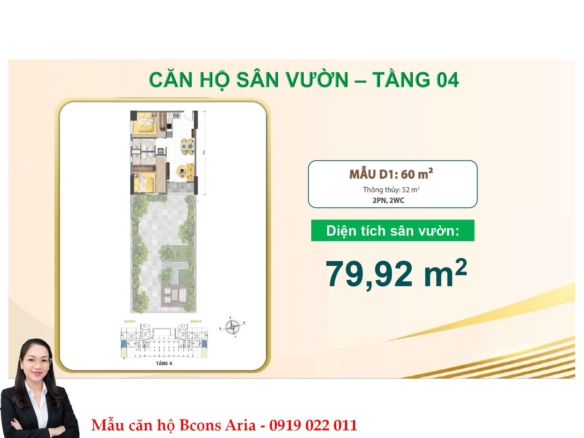 Bcons Aria có những loại căn hộ nào? Diện tích bao nhiêu?