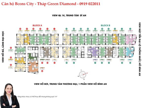 GIÁ BÁN CĂN HỘ BCONS CITY – THÁP GREEN DIAMOND A21.11