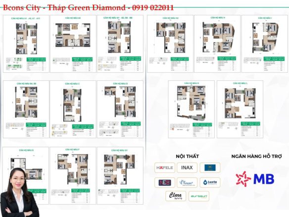 GIÁ BÁN CĂN HỘ BCONS CITY THÁP GREEN DIAMOND A21.10 – 2PN