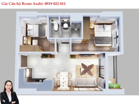 Giá bán căn hộ Bcons Asahi tầng 9 , 3PN mà giá chỉ 3,2x tỷ – Bcons Asahi Dĩ An- Bình Dương