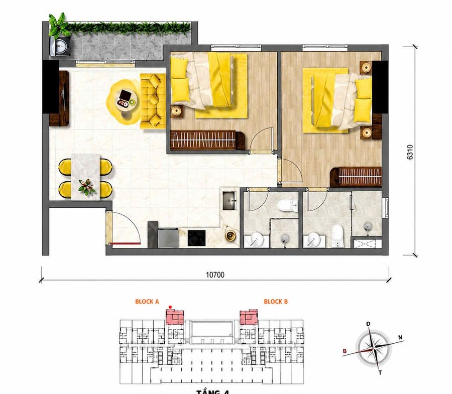 BẢNG GIÁ CĂN HỘ BCONS ARIA B22-07 MỚI NHẤT