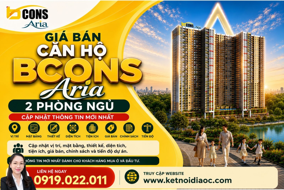Giá bán Bcons Aria A6-06 – căn hộ làng đại học giá rẻ