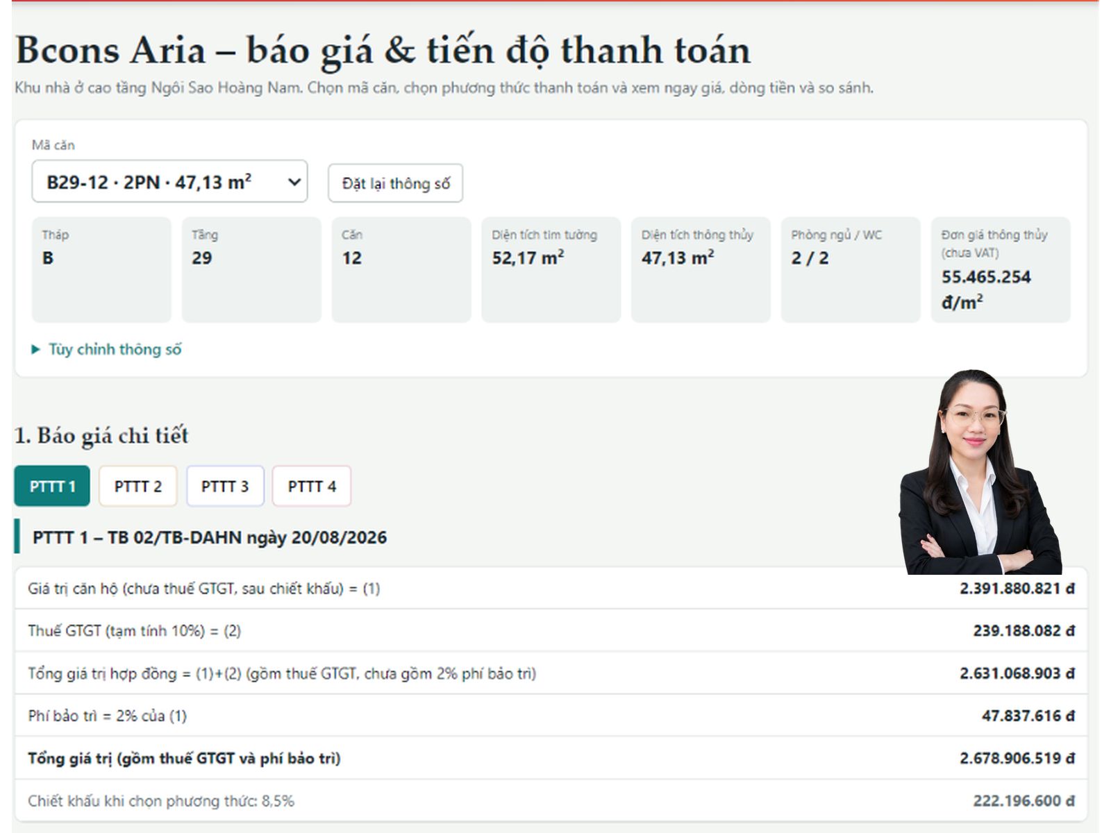 Screenshot 2026-10-26 115404 Báo giá căn hộ Bcons Aria B29-12: Diện tích 52,17m², giá chỉ từ 2,67 tỷ đồng