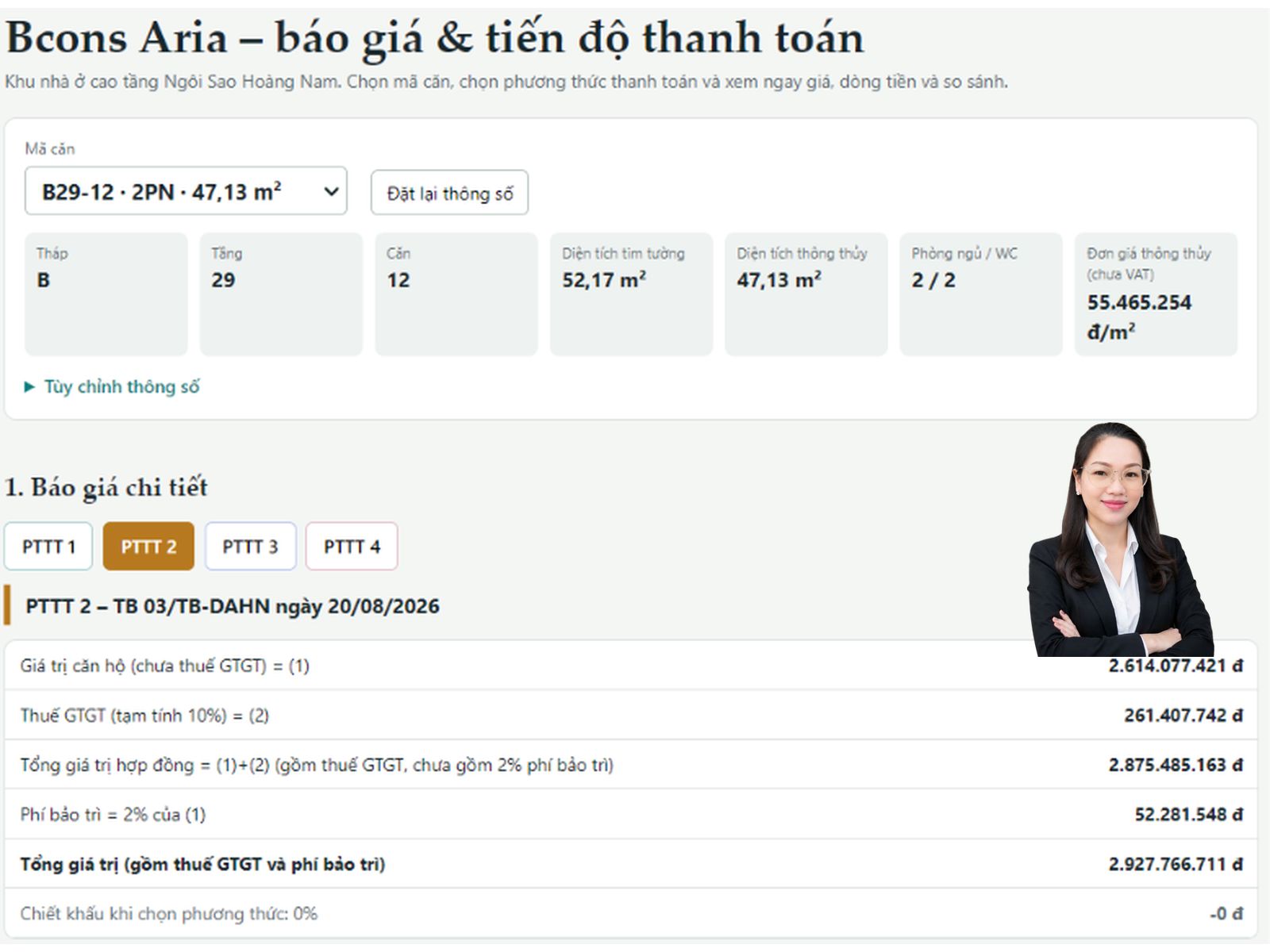 Screenshot 2026-10-26 115415 Báo giá căn hộ Bcons Aria B29-12: Diện tích 52,17m², giá chỉ từ 2,67 tỷ đồng