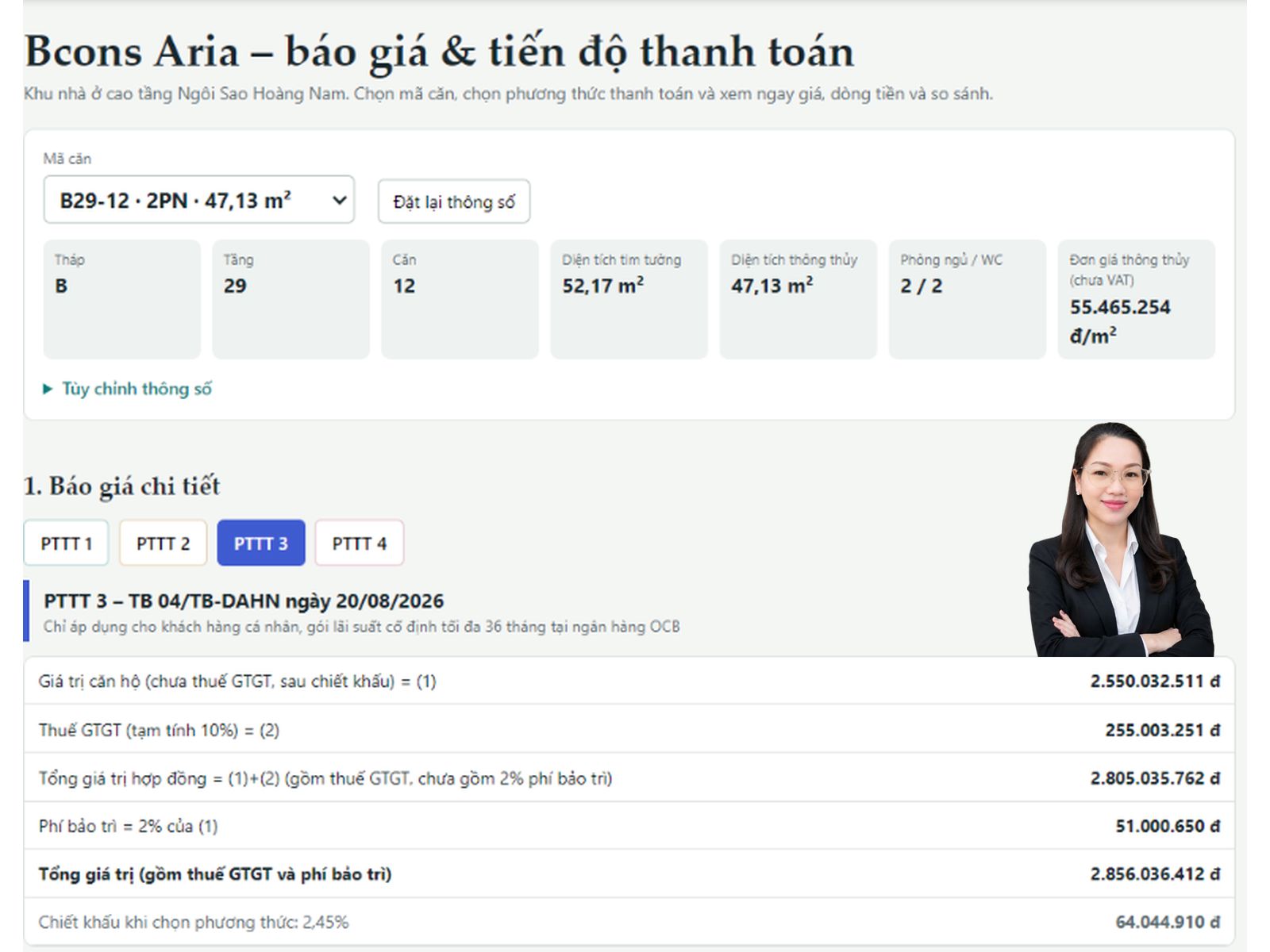 Screenshot 2026-10-26 115426 Báo giá căn hộ Bcons Aria B29-12: Diện tích 52,17m², giá chỉ từ 2,67 tỷ đồng