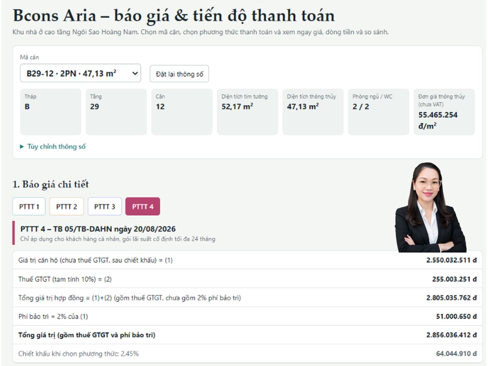 Screenshot 2026-10-26 115437 Báo giá căn hộ Bcons Aria B29-12: Diện tích 52,17m², giá chỉ từ 2,67 tỷ đồng