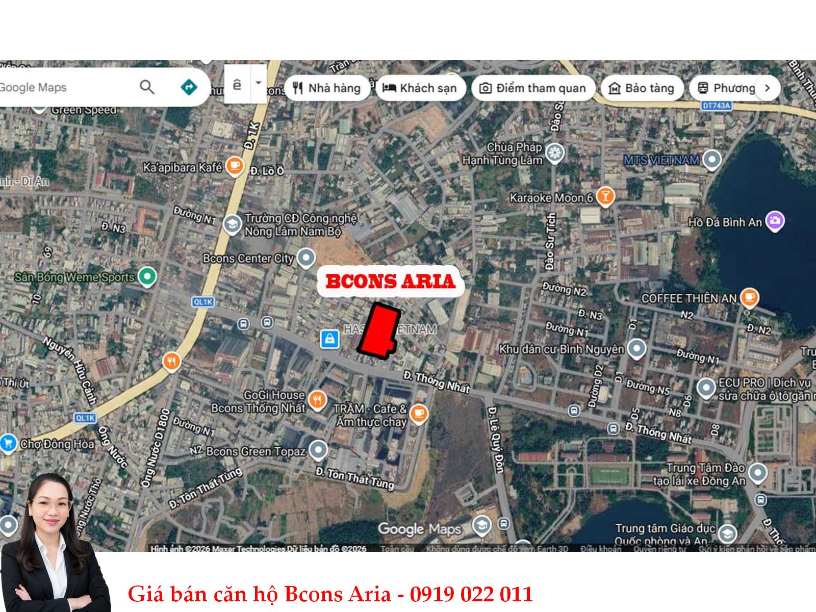 Vi-tri-Bcons-Aria-Hoang-Nam-Ngoi-Sao Báo giá căn hộ Bcons Aria B29-12: Diện tích 52,17m², giá chỉ từ 2,67 tỷ đồng