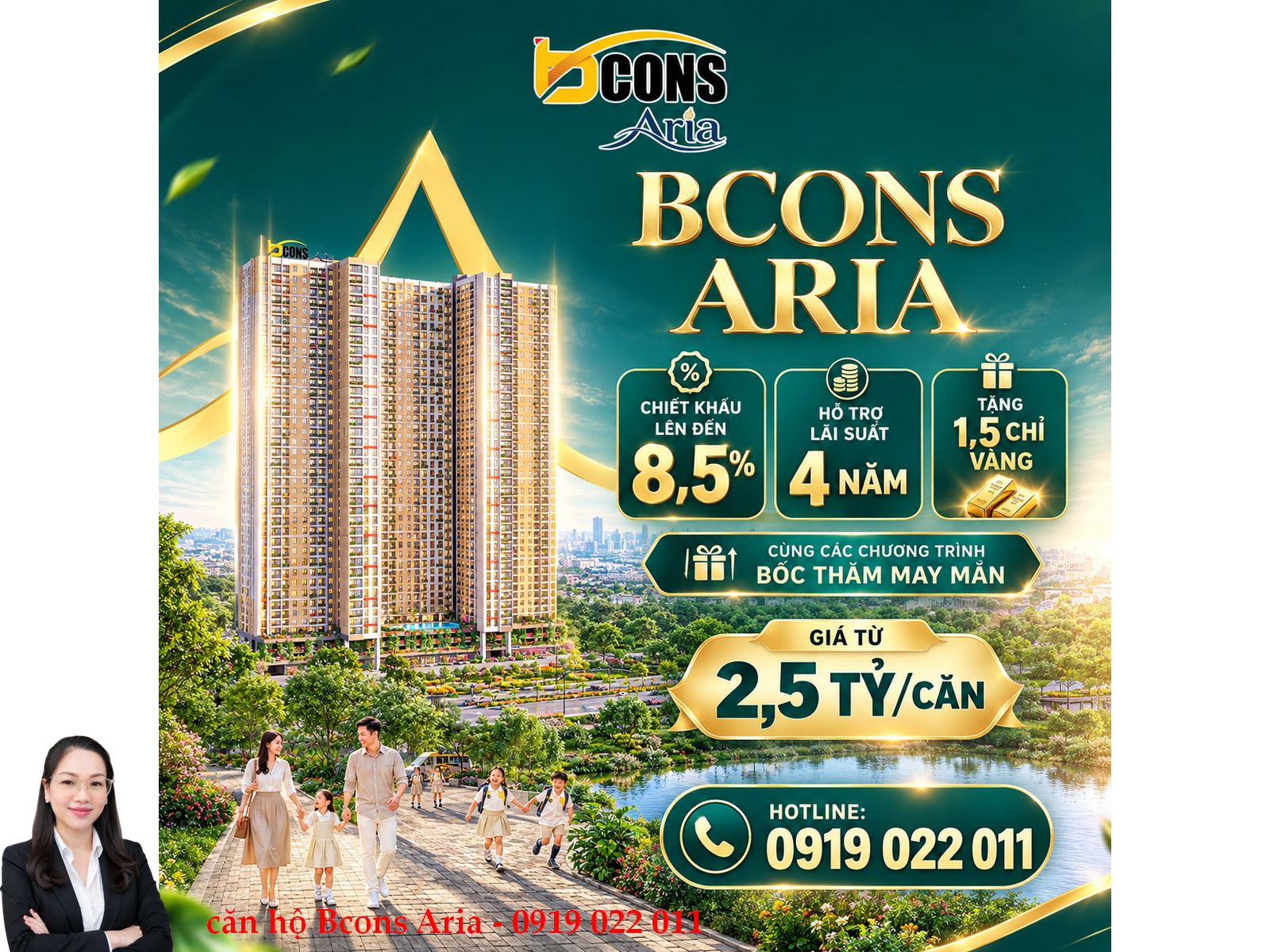 Báo giá căn hộ Bcons Aria A11-07: Diện tích 52,13m², giá từ 2,96 tỷ đồng
